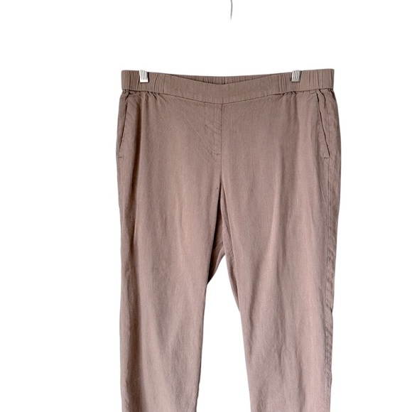 J. Jill Linen Stretch Elastic Waist Pull-On Cropped Pants, Beige Tan, MP - Picture 2 of 8